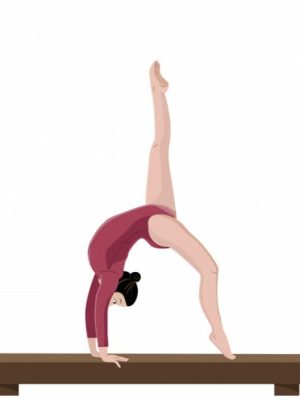 gymnastics_balance_beam_athlete_icon_dynamic_cartoon_sketch_6921818